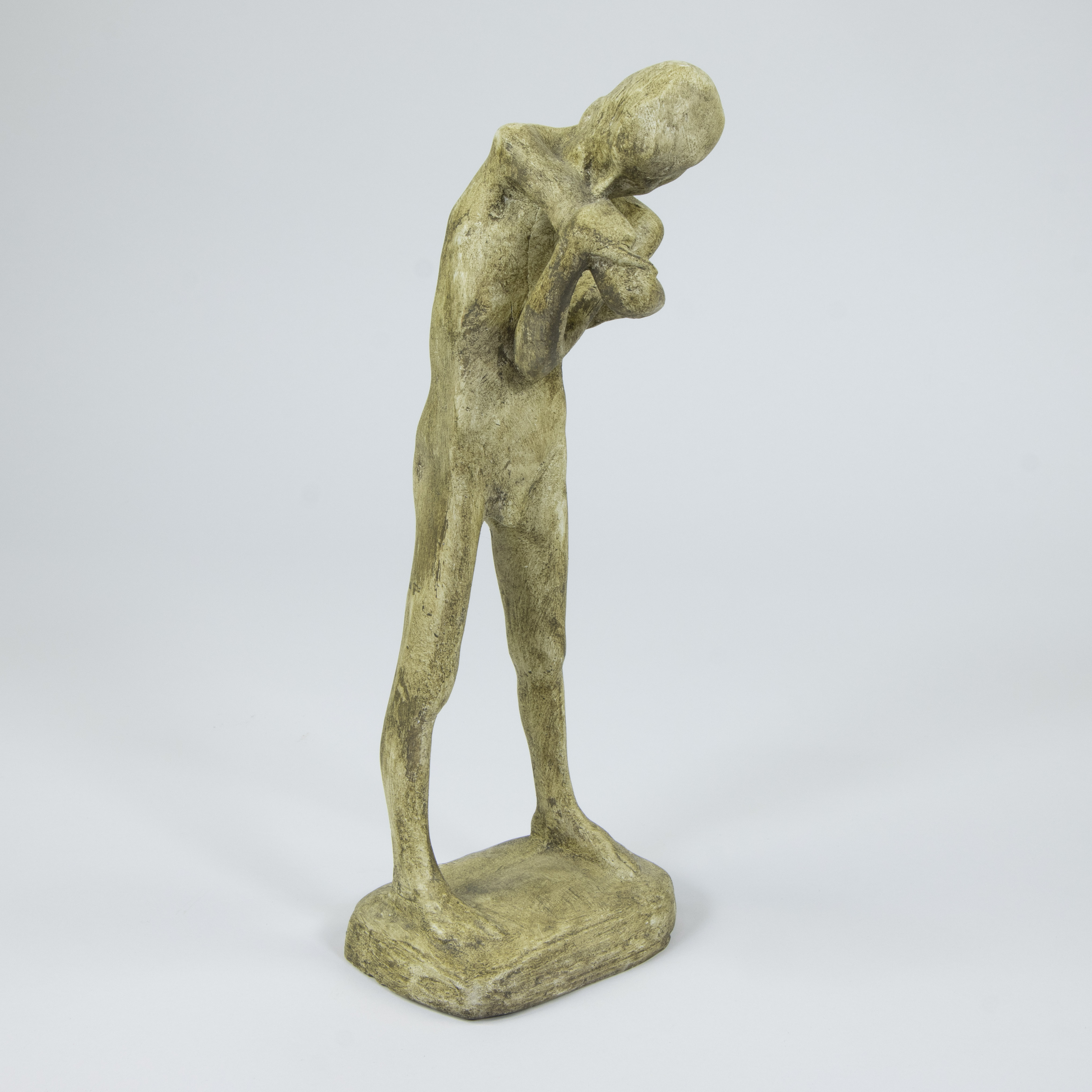George MINNE (1866-1941), patinated plaster sculpture Le petit blessé, signed, posthumous edition