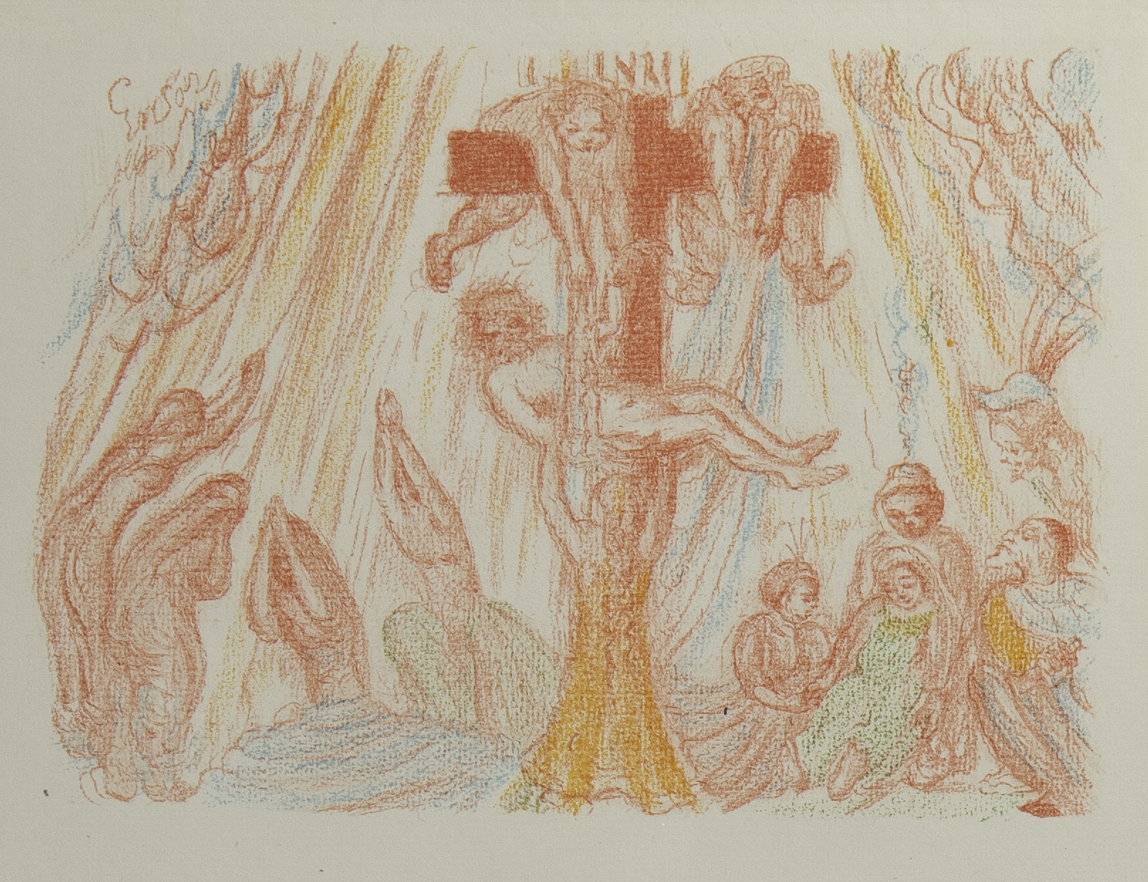 James ENSOR (1860-1949), lithograph from the series Scènes de la vie du Christ, La Descente de croix