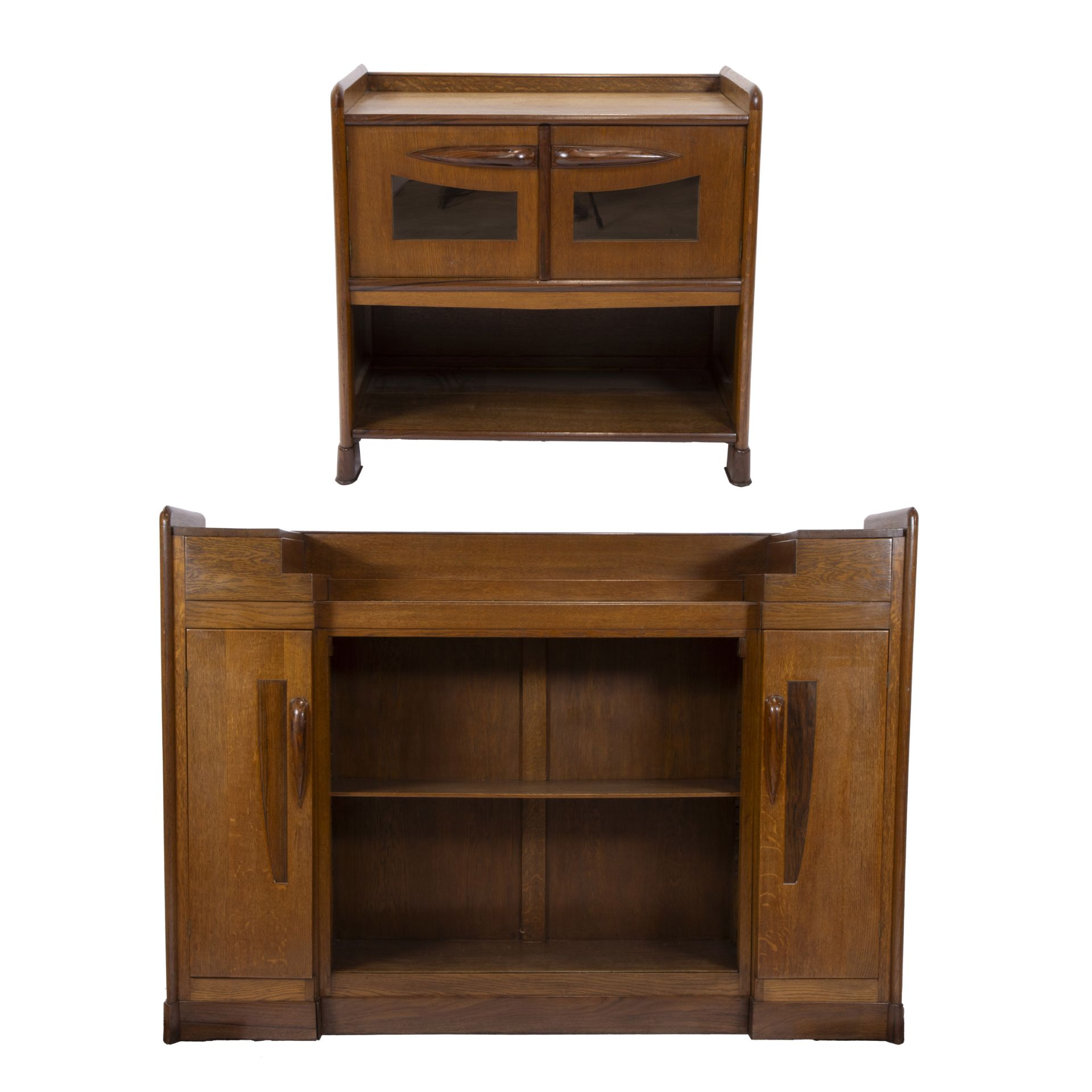 2 Art Deco sideboards, Amsterdam school, circa 1930s