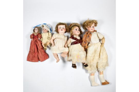 Collection of 5 vintage porcelain dolls, marked - Image 1 of 7