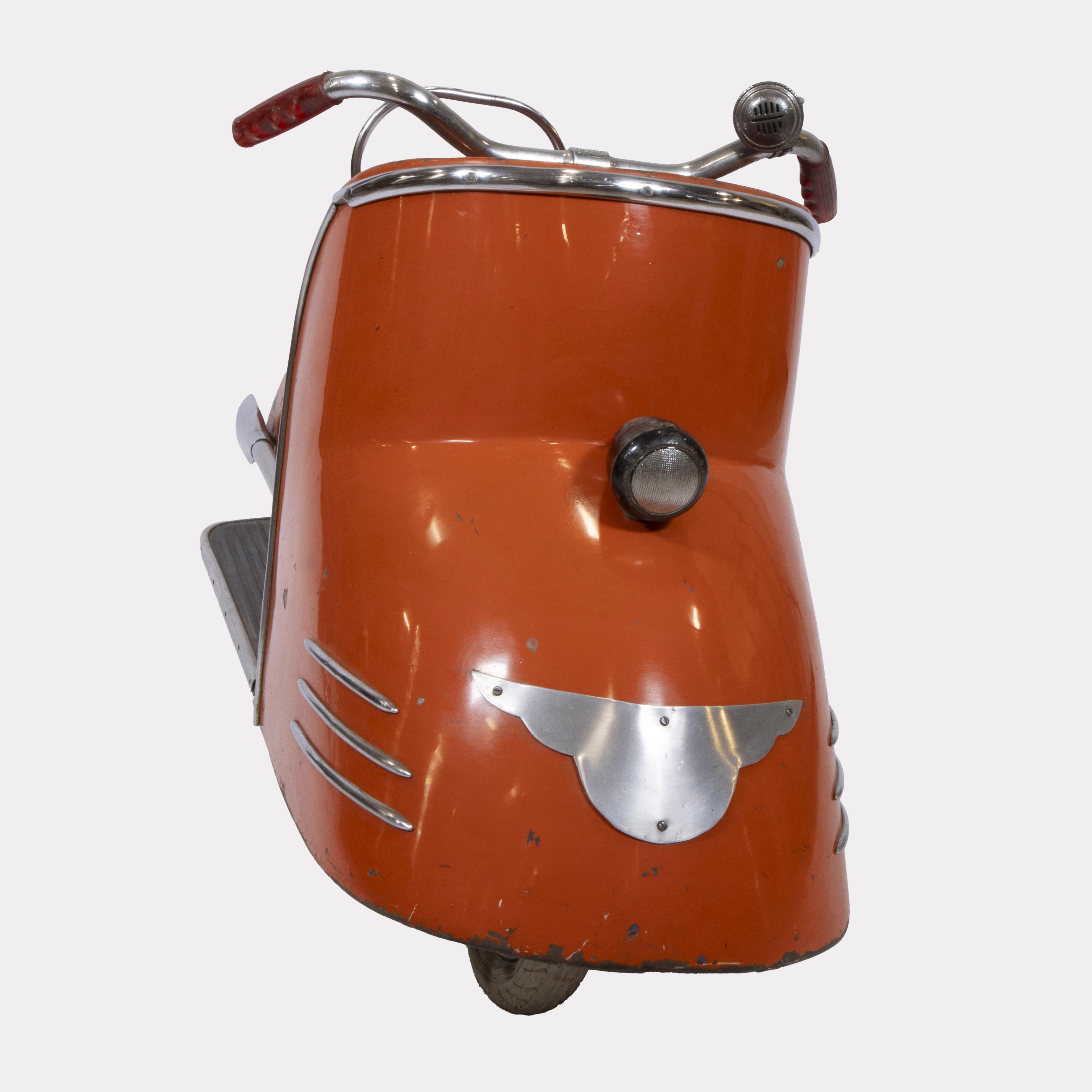 Vintage two-wheeler of a fairground mill in orange lacquered metal, ULTRA, 1950s - Image 3 of 4