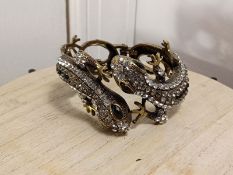 Gecko Rhinestone Bracelet / missing few stones