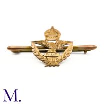 An Antique RAF Gold Brooch in yellow gold, an antique Royal Airforce sweetheart brooch. Stamped