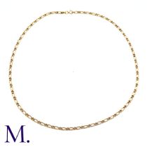 A Gold Chain in 9ct yellow gold, the necklace comprising twisted fancy links chain, stamped