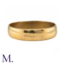 A 22ct Gold Band. The polished band with full British hallmarks for 22ct. Size: Q Weight: 3.7g