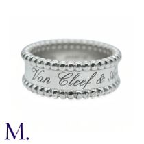 Van Cleef & Arpels Perlee Ring in 18K white gold. Marked for VCA, 18ct gold and serial numbered.
