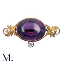 An Amethyst And Diamond Brooch