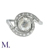 A Diamond Tourbillon Ring in platinum set with an old cut diamond of approximately 1.10ct, and