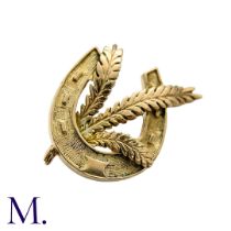 An Antique Horse Shoe And Wheat Sheaf Brooch