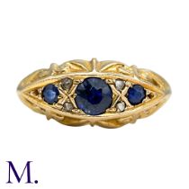 A Sapphire And Diamond Ring