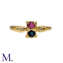 A Ruby, Sapphire and Diamond Ring