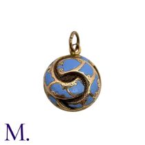 An Antique Enamel Hairwork Pendant