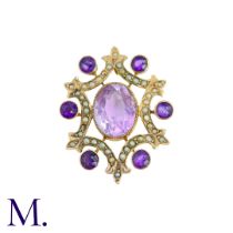 An Amethyst And Pearl Pendant