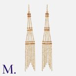 TIFFANY & CO. A Pair of Tour Eiffel Earrings in 18K yellow gold with pouch. Signed Tiffany and