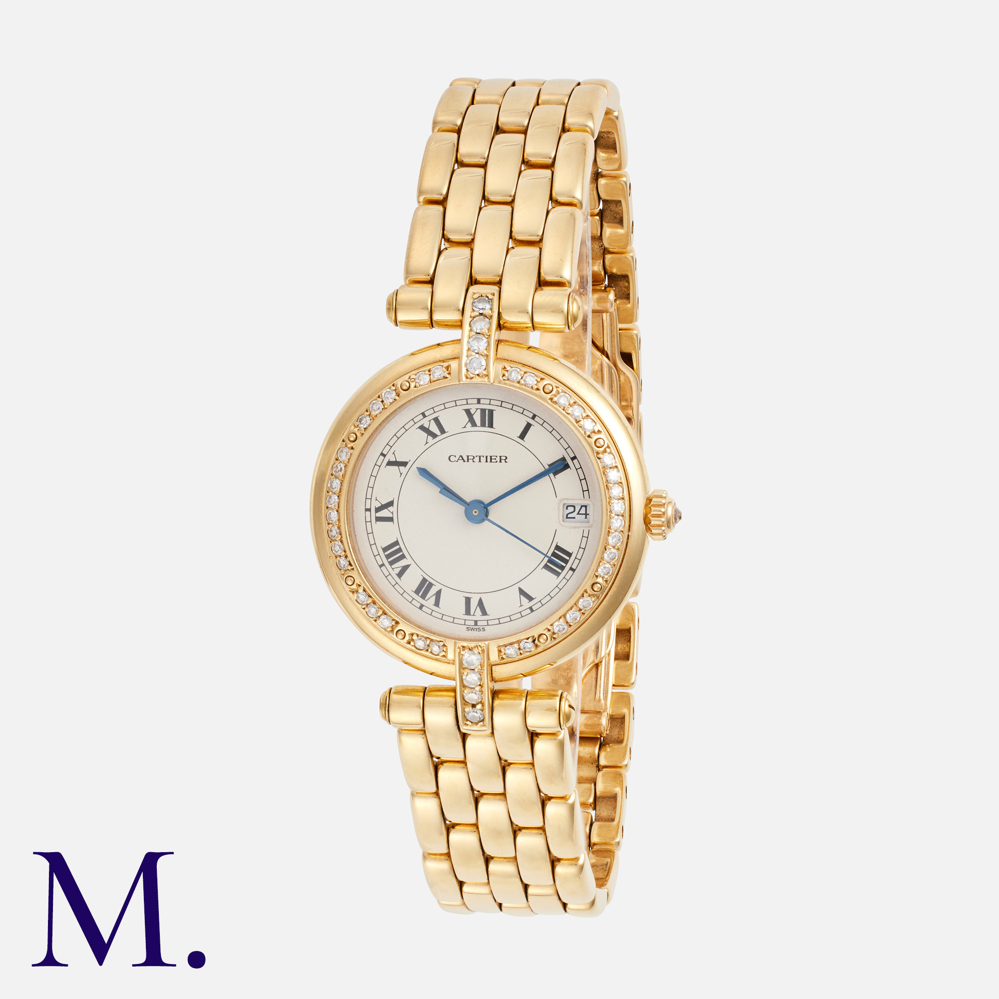 CARTIER. A Ladies Cartier Vendome Ronde Wristwatch in 18ct yellow gold, the circular cream dial with