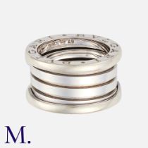 BULGARI. A B.Zero1 4-Band Ring in 18K white gold. Signed Bulgari and marked for 18ct gold. Size: J-K