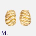 VAN CLEEF & ARPELS. A Pair Of Gold Hoop Earrings in 18k yellow gold, comprising a pair of fluted,