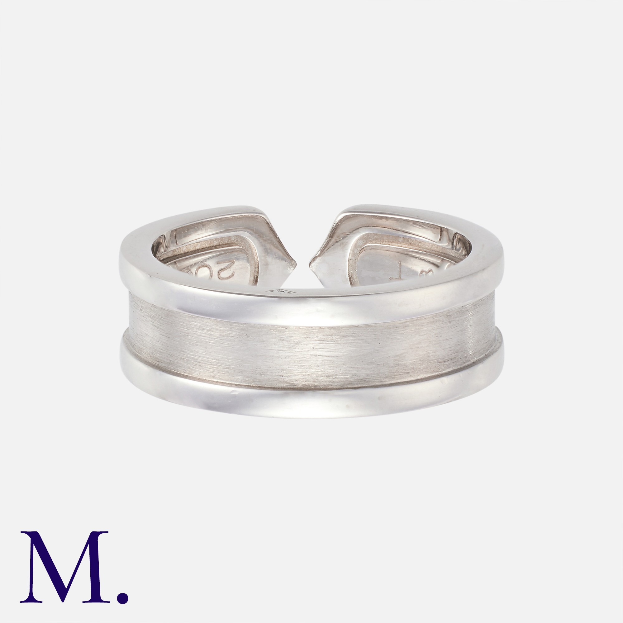 CARTIER. A 'C de Cartier' Ring in 18K white gold. Signed Cartier and marked for 18ct gold. With - Image 2 of 2