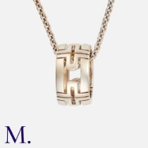 BULGARI. A Parentesi Pendant & Chain in 18K white gold. Signed Bulgari and marked for 18ct gold.