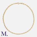BULGARI. A Gold Necklace in 18K yellow gold of interlocking oval links. Signed Bulgari and marked