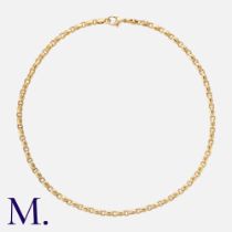 BULGARI. A Gold Necklace in 18K yellow gold of interlocking oval links. Signed Bulgari and marked