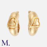 BOUCHERON. A Pair of Heart Earrings in 18K yellow gold, with an elongated heart design to the front.
