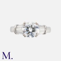 A Diamond Ring in 18K white gold, set with a 2.0ct round brilliant cut diamond (I colour; VVS1) with