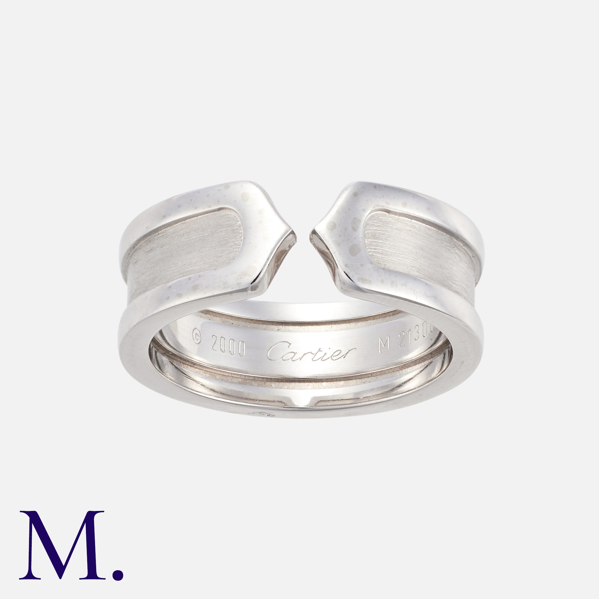 CARTIER. A 'C de Cartier' Ring in 18K white gold. Signed Cartier and marked for 18ct gold. With