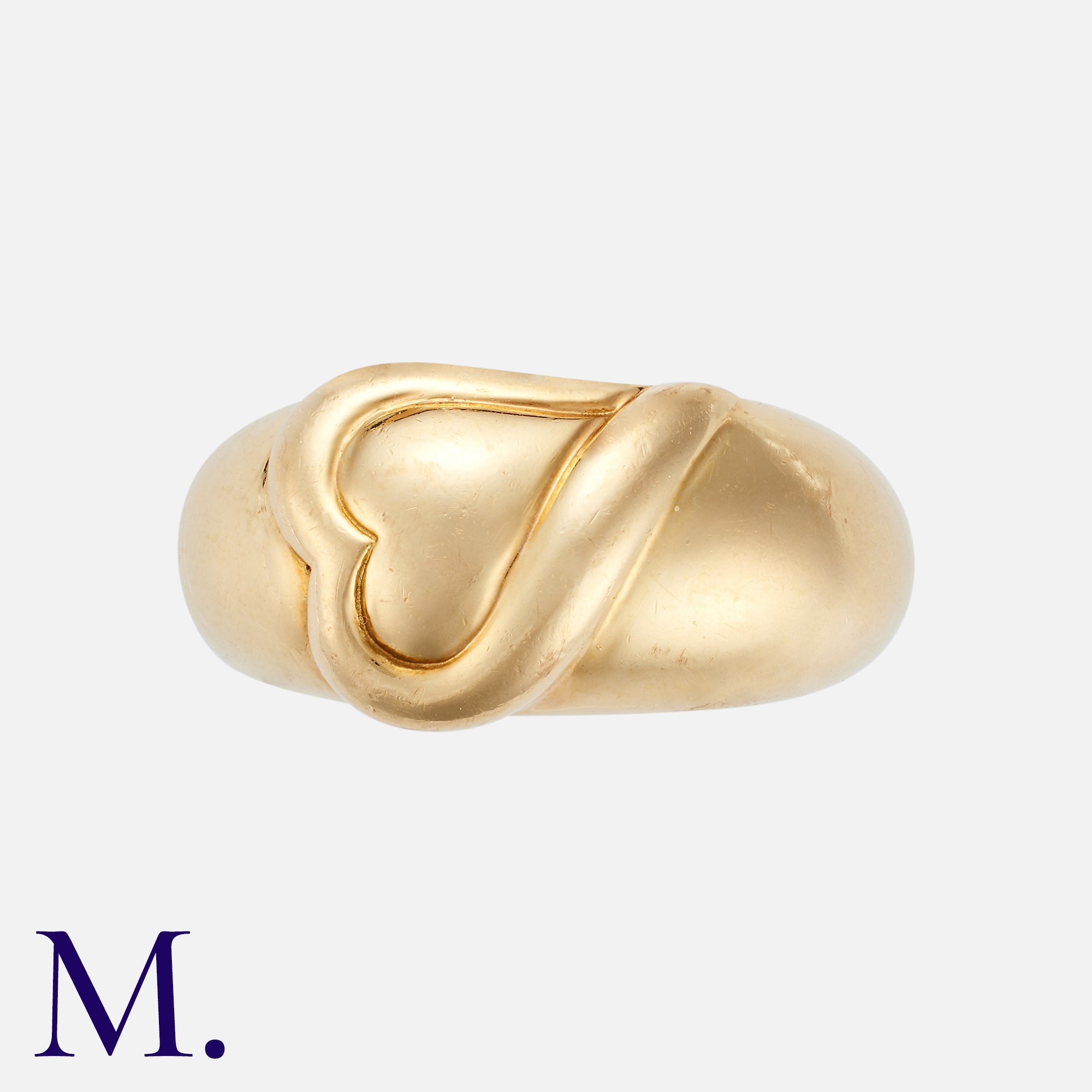 BOUCHERON. A Heart Ring in 18K yellow gold with elongated heart design to the front. Signed