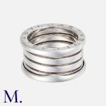 BULGARI. A B.Zero1 4-Band Ring in 18K white gold, signed Bulgari and marked for 18ct gold. Weight: