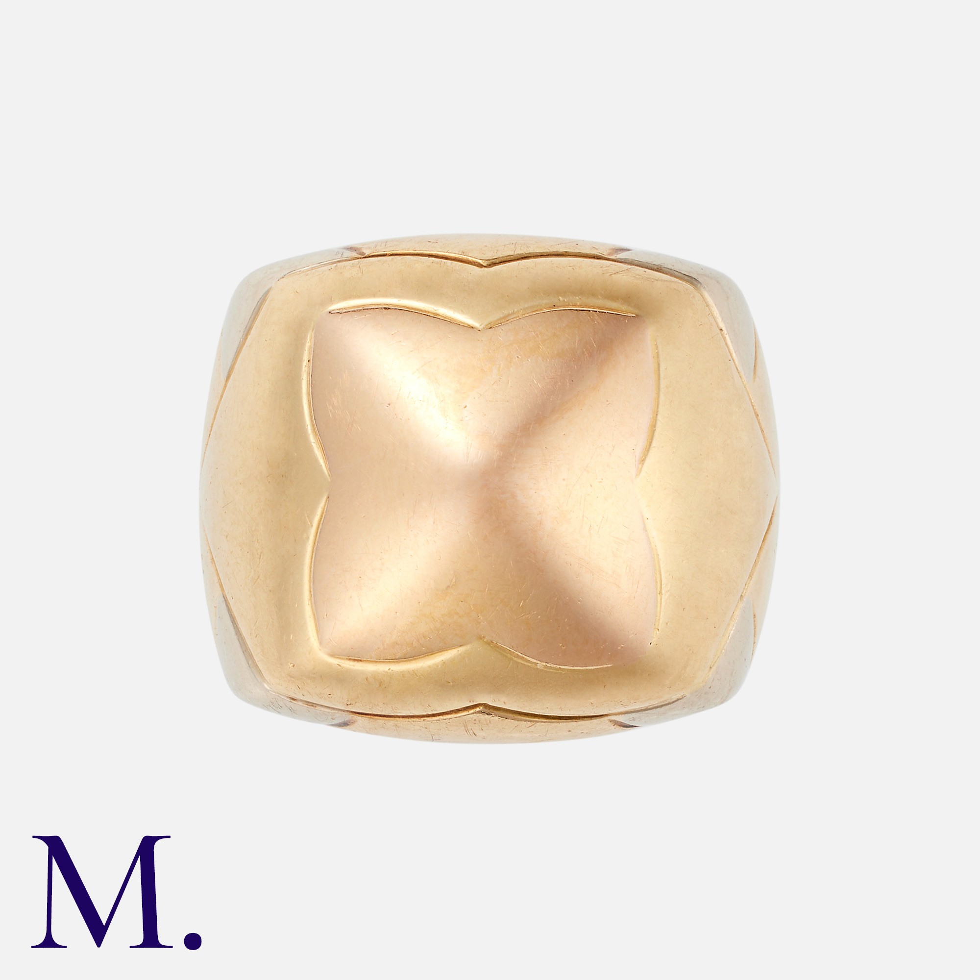 BULGARI. A Pyramide Ring in 18K rose, yellow and white gold, signed Bulgari and hallmarked for