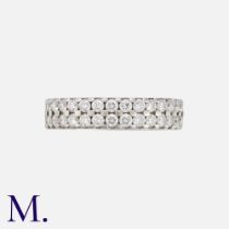 A Double Row Diamond Eternity Ring. The diamond ring is set with approximately 1.25ct of round cut