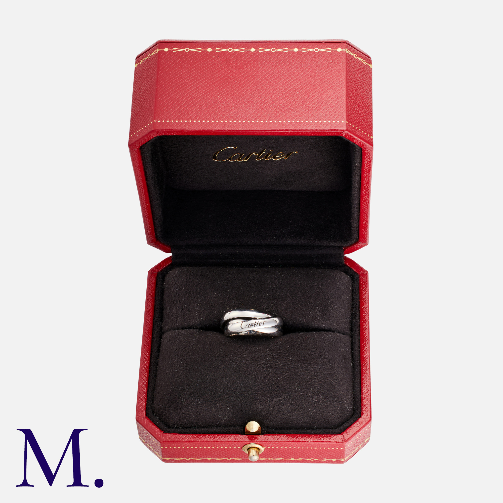 CARTIER. A Trinity Ring in 18K white gold. Signed Cartier and marked for 18ct gold. With Cartier - Image 2 of 2