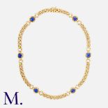 A Lapis Lazuli & Gold Necklace in 18k yellow gold, comprising a series of interlocking links