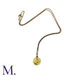 A Francis Of Assisi Pendant Necklace in 18k yellow gold, the pendant depiction of Saint Francis of