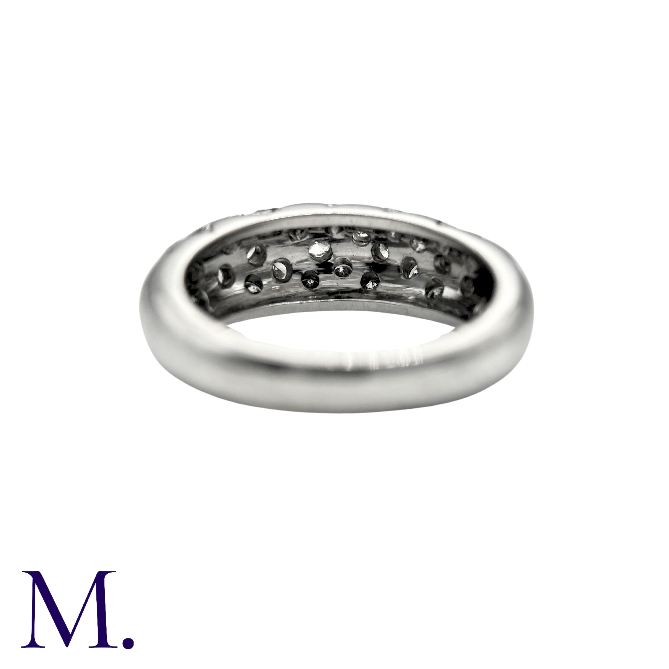 A Diamond Bombé Ring in 18k white gold, set with round cut diamonds totalling approximately 1.00cts. - Image 6 of 6