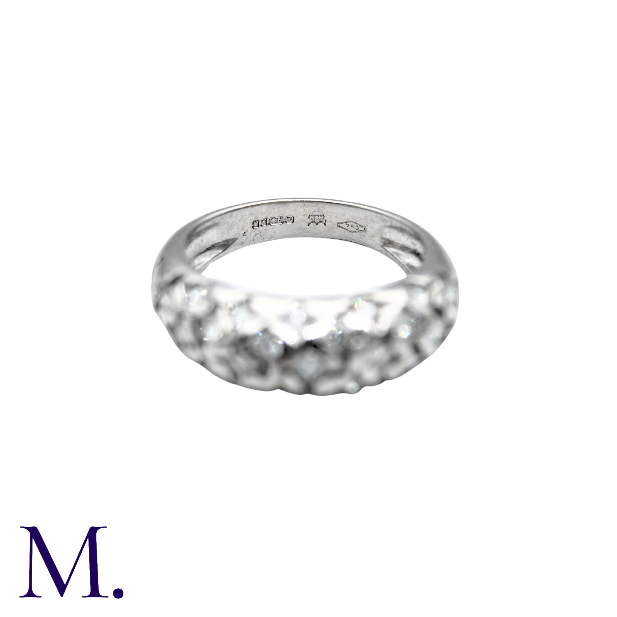 A Diamond Bombé Ring in 18k white gold, set with round cut diamonds totalling approximately 1.00cts. - Image 5 of 6