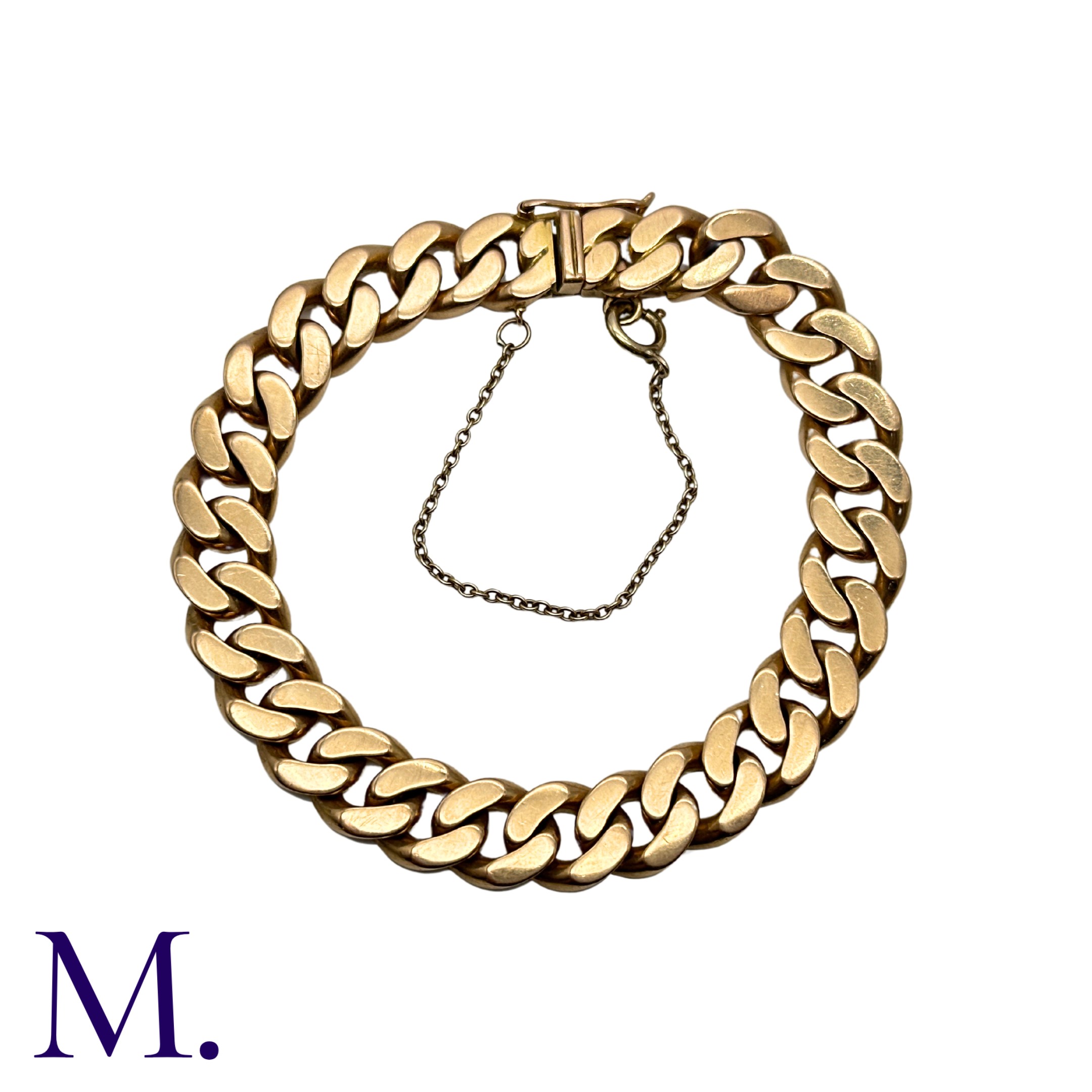 A Heavy Curb Link Bracelet in yellow gold, comprising a series of interlocking curb links. - Image 2 of 4