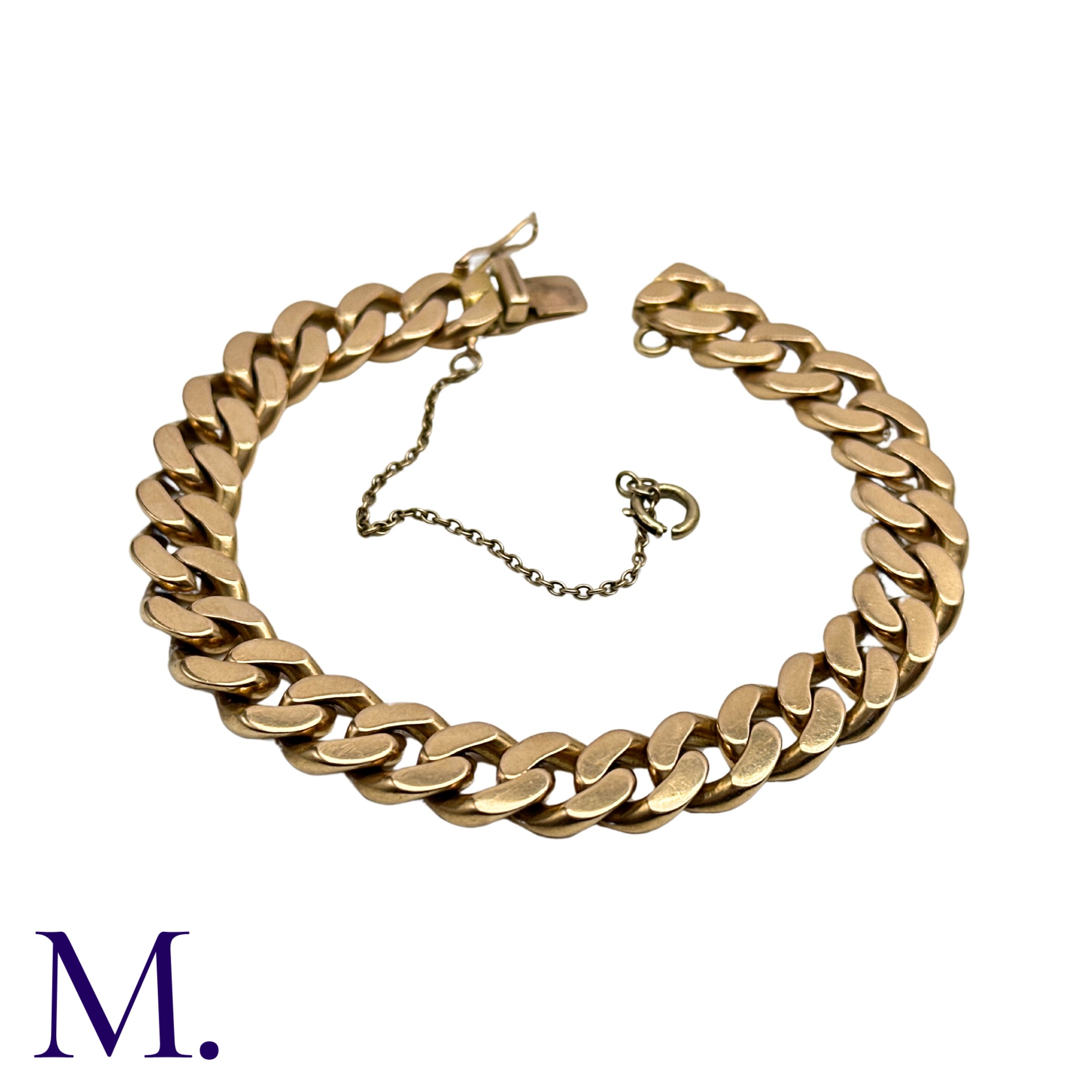 A Heavy Curb Link Bracelet in yellow gold, comprising a series of interlocking curb links. - Image 3 of 4