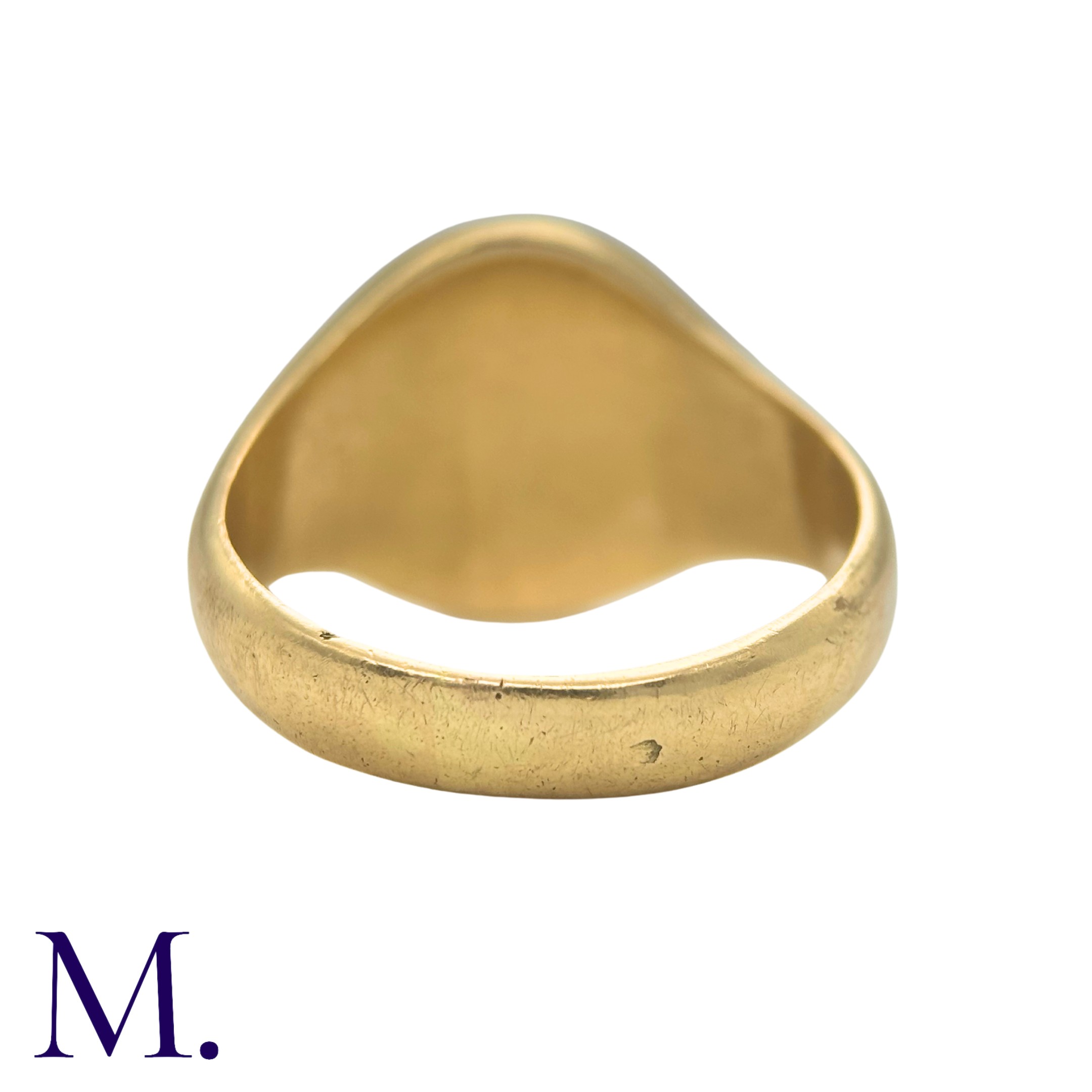 A Gold Signet Ring in 18K yellow gold. French mark unclear but tests indicate 18ct gold. Size: O - Image 2 of 4