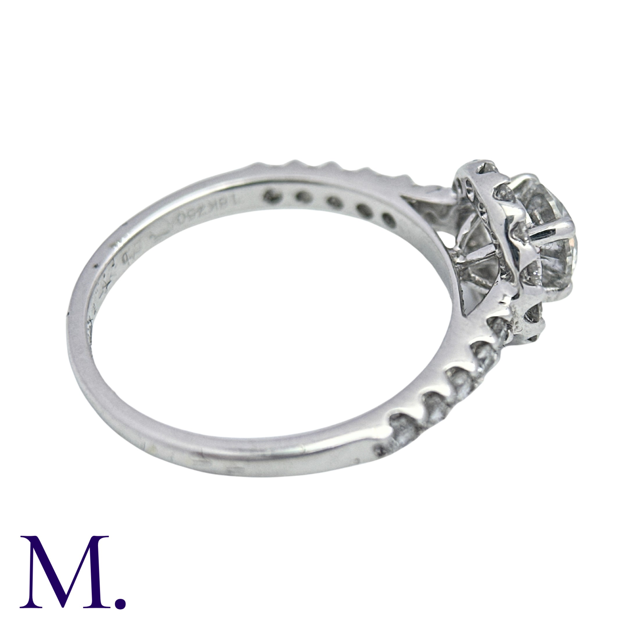 A Diamond Solitaire Ring in 18k white gold, set with a principal round cut diamond of - Image 4 of 4