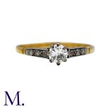 A Diamond Ring in yellow gold set with a round brilliant cut diamond weighing approximately 0.33ct