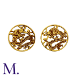 A Pair of Gold Serpent Earrings