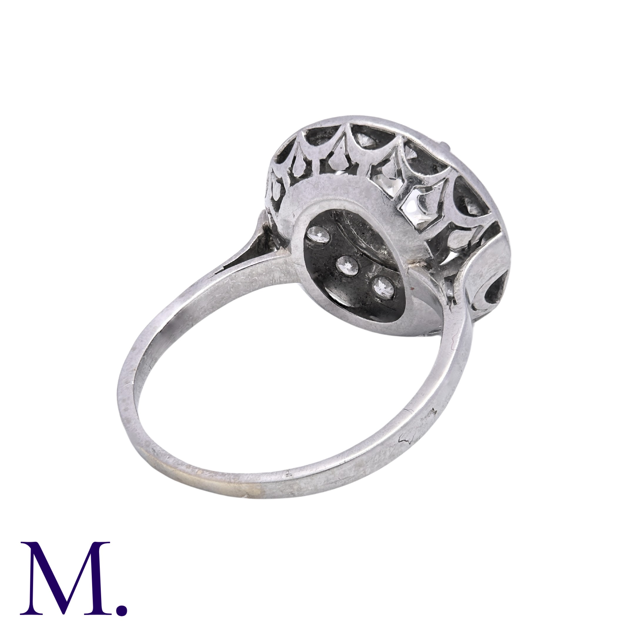 A Diamond Cluster Ring in 18K white gold set with an old cut diamond to the centre with fourteen - Image 5 of 5