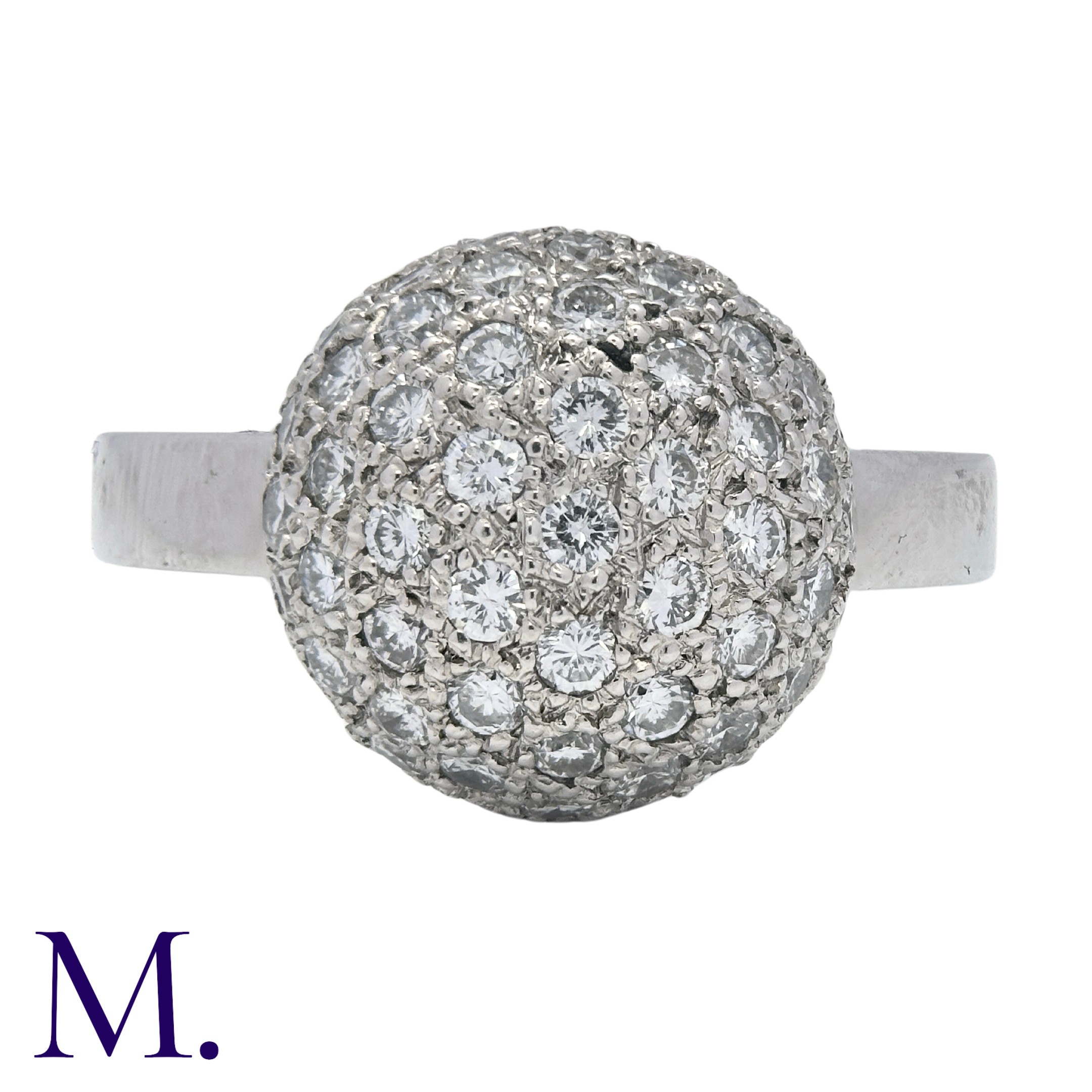 A Diamond Ball Cluster Ring in 18K white gold, set with approximately 1.5ct of brilliant cut - Image 2 of 5