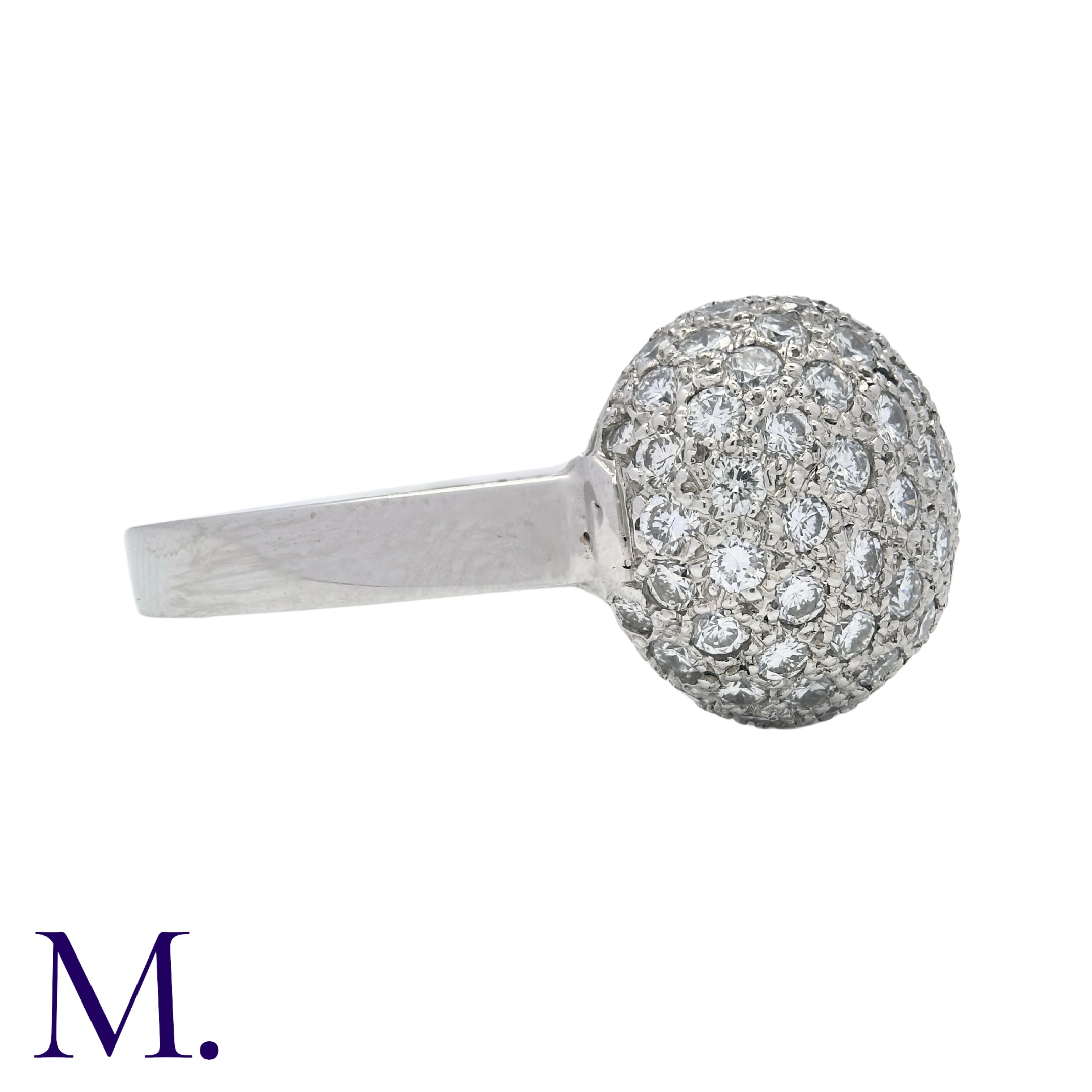 A Diamond Ball Cluster Ring in 18K white gold, set with approximately 1.5ct of brilliant cut - Image 4 of 5