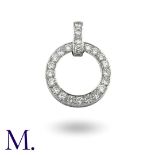 A Diamond Circle Pendant in 18K white gold, set with approximately 2.3ct of round brilliant cut