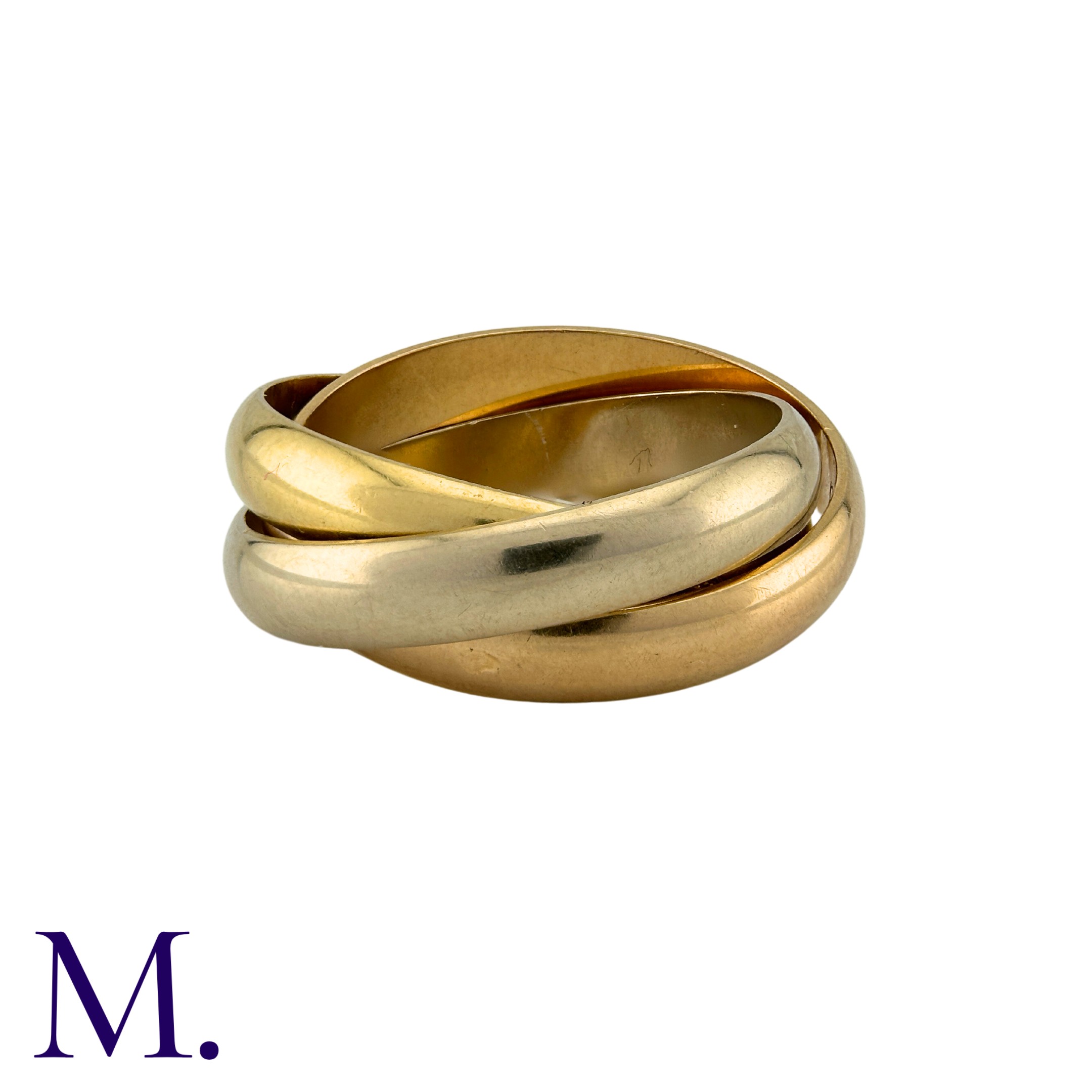 CARTIER. A Cartier Trinity Ring in 18K rose, white and yellow gold. Engraved 'Les Must de Cartier' - Image 2 of 2