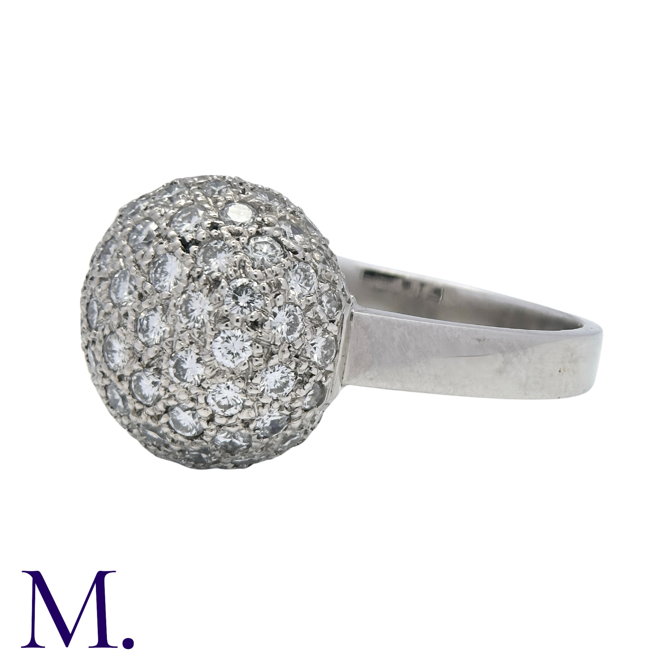 A Diamond Ball Cluster Ring in 18K white gold, set with approximately 1.5ct of brilliant cut - Image 3 of 5