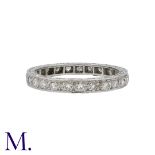 A Diamond Eternity Ring in platinum set with approximately 0.50ct of diamonds, with engraved